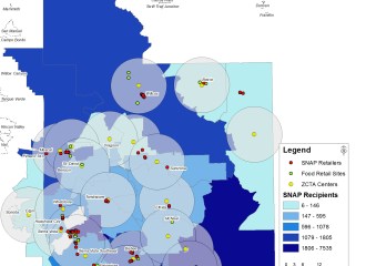 Cochise County SNAP Retailers. Map by Kara Haberstock Tanoue.